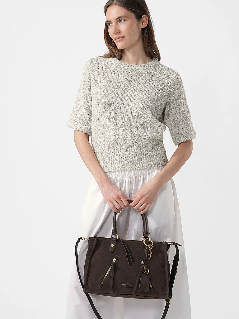 Marc O'Polo Shopper Medium Suede Leather Bag Brown 5
